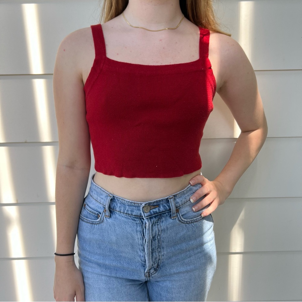 Brandy Melville red knit tank top